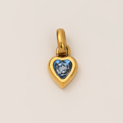 DIY Titanium Steel Heart-shaped Twelve Birthstone DIY Pendant Necklace Letter Name Family Gift Heart-shaped Accessories Pendant