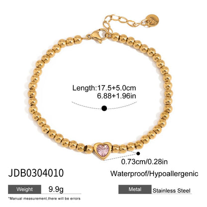 Heart Stainless Steel Zircon Bracelet Light Luxury High-End Jewelry Non-Fading Titanium Steel Accessories for Women
