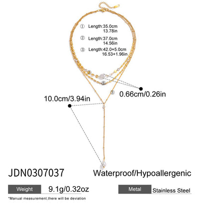 Titanium Steel Cross Long Necklace Light Luxury High-end Y-shaped Chain Stainless Steel Jewelry Sweater Chain