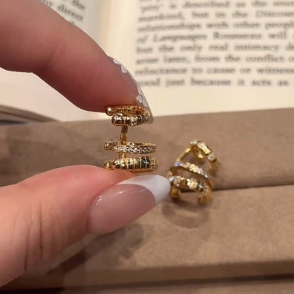 Sterling Silver S925 Real Gold Plated Ear Cuff Light Luxury High-end Exquisite Niche Jewelry Versatile