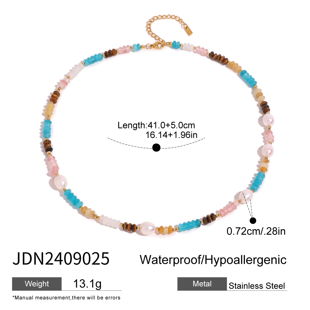 Stainless Steel Tiger Eye Stone Pendant Necklace High-End Niche Collarbone Chain Titanium Steel Neck Chain Jewelry