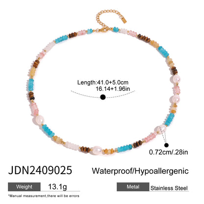 Stainless Steel Tiger Eye Stone Pendant Necklace High-End Niche Collarbone Chain Titanium Steel Neck Chain Jewelry