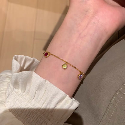 Summer Dopamine Colorful Bubble Bracelet Necklace Set Niche Design Sense Elegant Versatile Bracelet Collarbone Chain