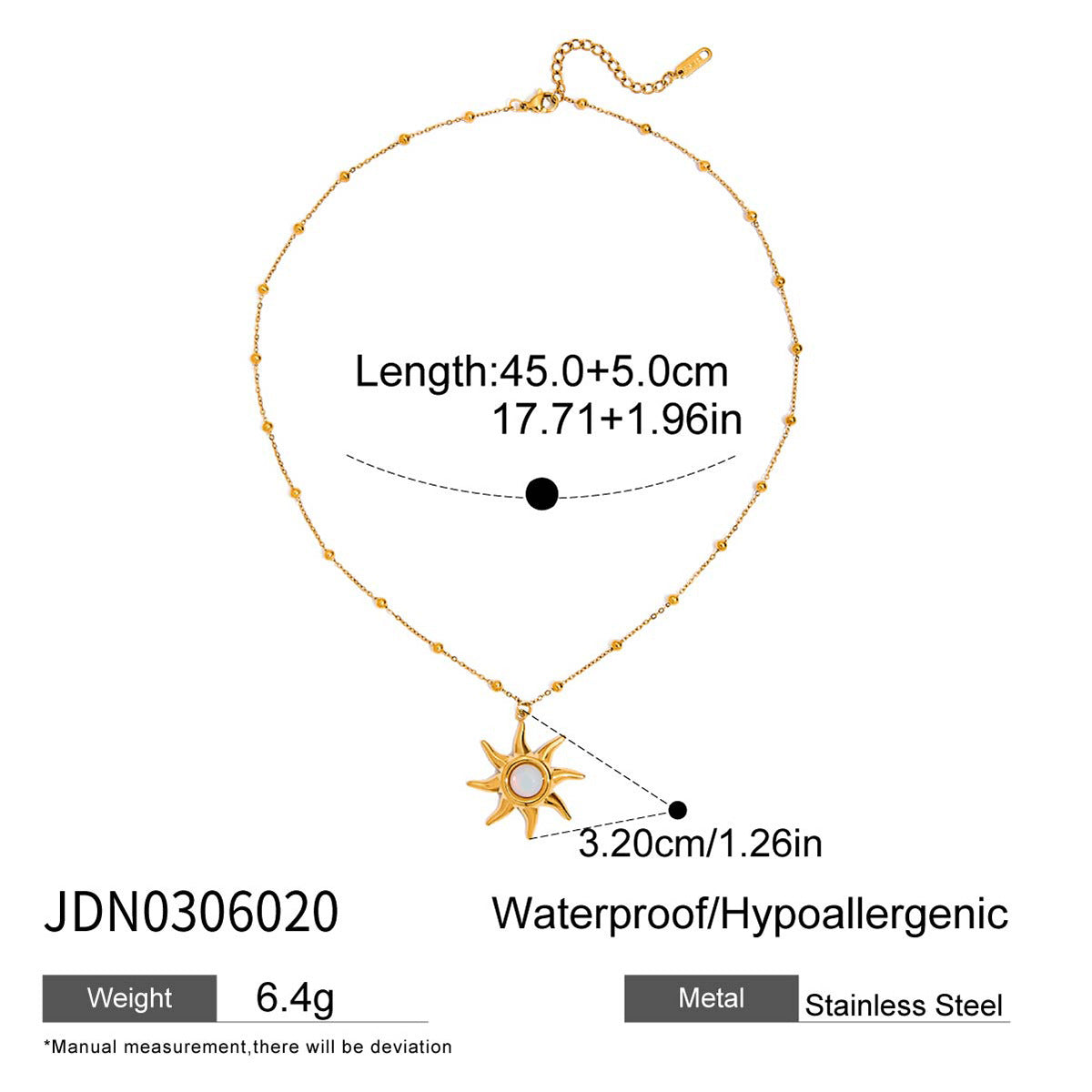 Original Design Titanium Steel Necklace Light Luxury High-end Clavicle Chain Stainless Steel Sun Earrings Jewelry for Women