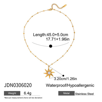 Original Design Titanium Steel Necklace Light Luxury High-end Clavicle Chain Stainless Steel Sun Earrings Jewelry for Women