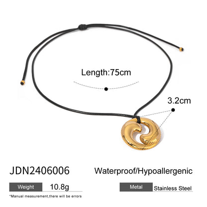 Stainless Steel Starfish Black Rope Necklace High-End Collarbone Chain Titanium Steel Jewelry Necklace