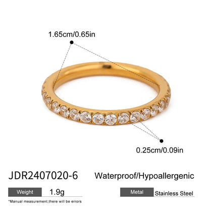 Zircon Titanium Steel Ring Light Luxury High-end Feel Hand Jewelry Non-fading Rings Stainless Steel Accessories