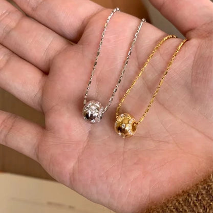 Starlight Road Necklace 925 Sterling Silver Light Luxury High-end Feel 18K Gold Plated Simple Rotating Clavicle Chain