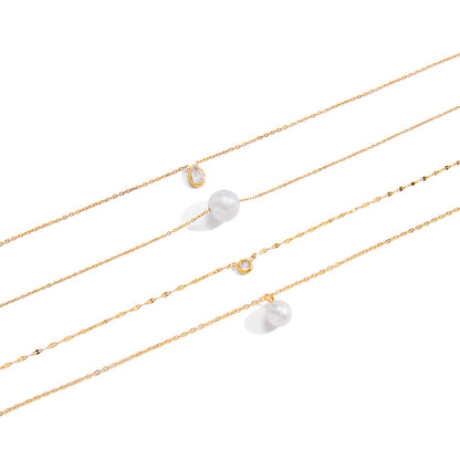 Titanium Steel Imitation Pearl Necklace Light Luxury High-end Clavicle Chain Stainless Steel Jewelry Zircon Jewelry