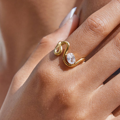 Zircon Ring Titanium Steel Non-Fading Jewelry Light Luxury High-End Feel Ring Hot-Selling Accessories Ring