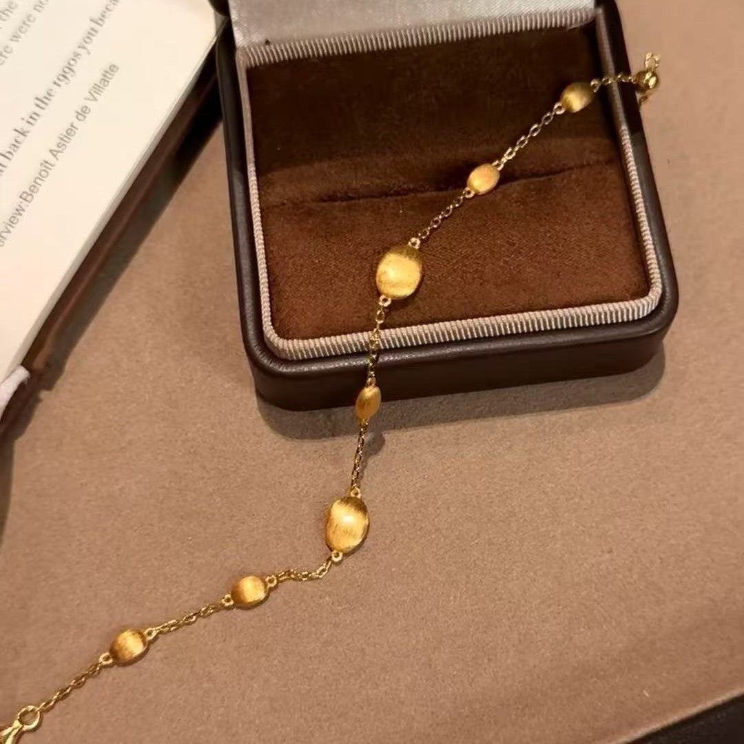 Brushed Craft Bead Bracelet Simple Minimalist Style Light Luxury High-end Feel Bracelet Niche Design Jewelry