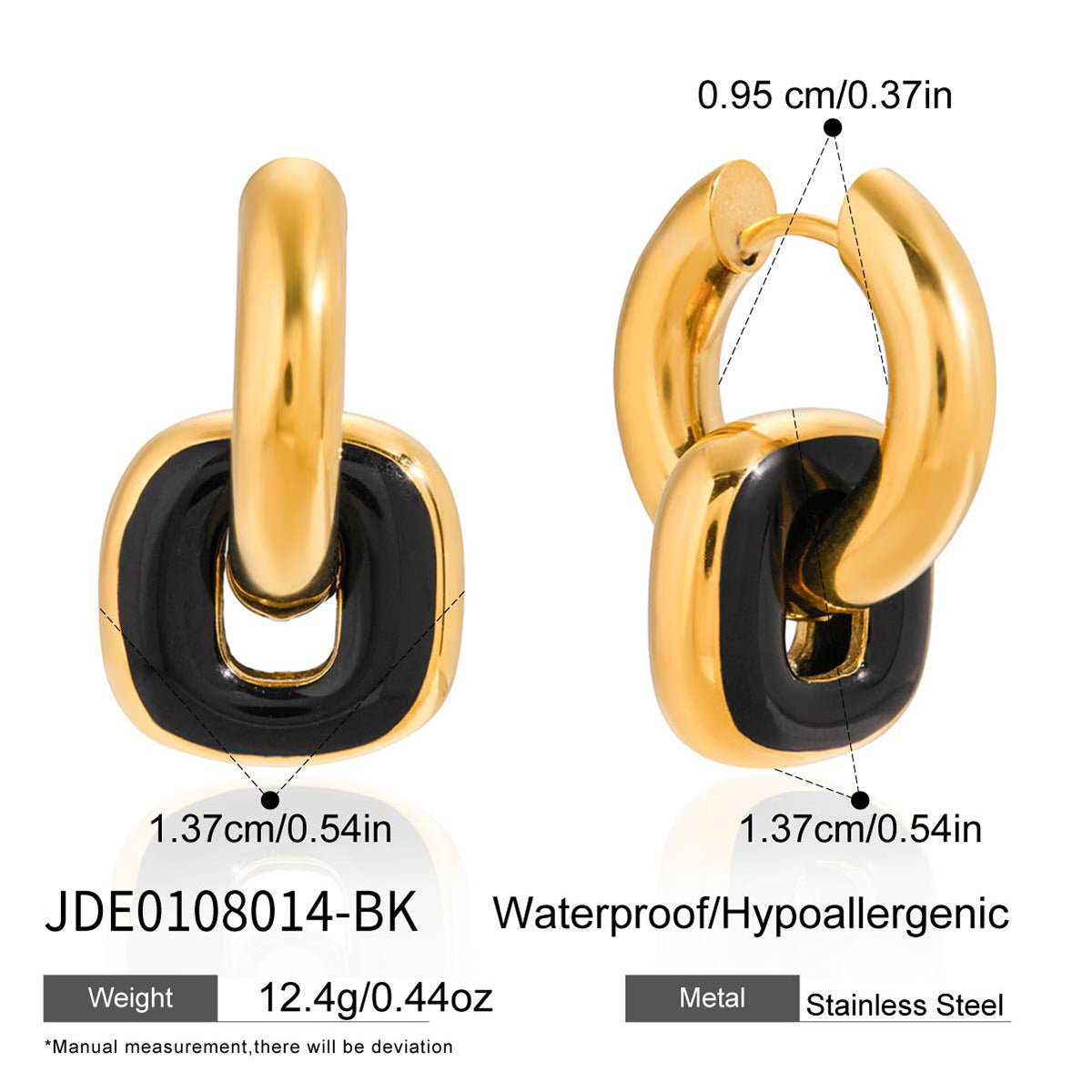 Oil Drop Titanium Steel Earrings Light Luxury High-end Feel Ear Buckle Non-fading Ear Jewelry Stainless Steel Accessories Women's Hoop Earrings
