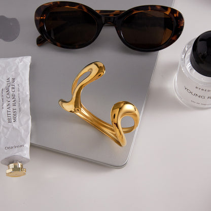 Gold Titanium Steel Bracelet Non-Fading Open Bangle Stainless Steel Jewelry for Women High-End Feel Jewelry Accessories