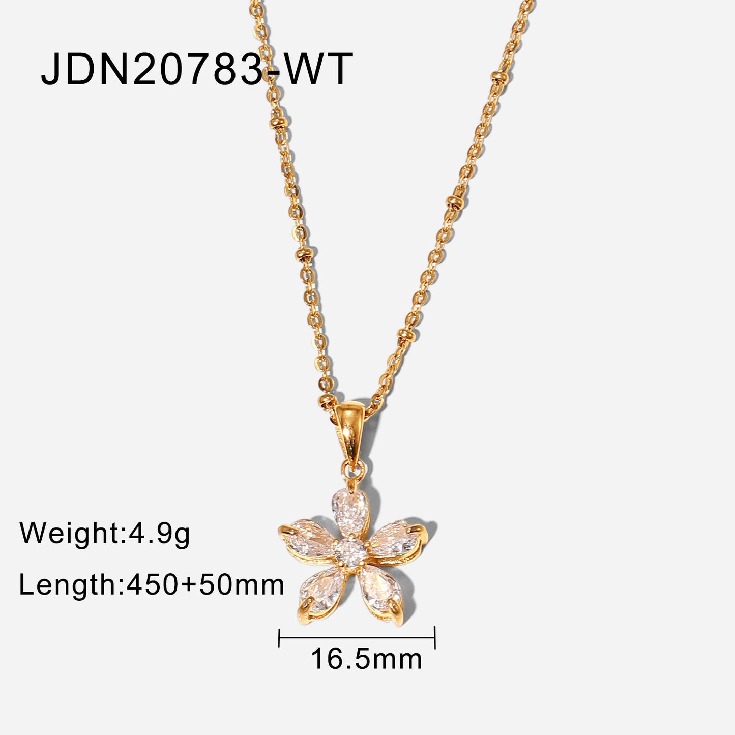 18k Titanium Steel Zircon Necklace Light Luxury High-end Clavicle Chain Non-fading Jewelry Stainless Steel Accessories