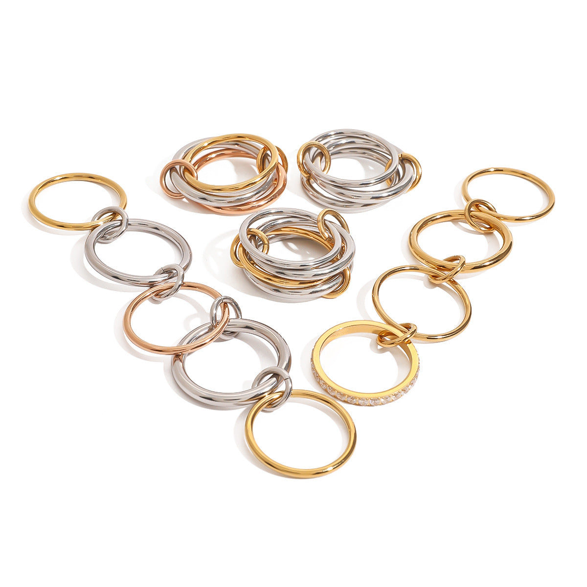 Stainless Steel Layered Plain Ring High-End Personality Ring Titanium Steel Hand Jewelry Rings