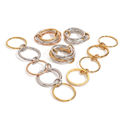 Stainless Steel Layered Plain Ring High-End Personality Ring Titanium Steel Hand Jewelry Rings