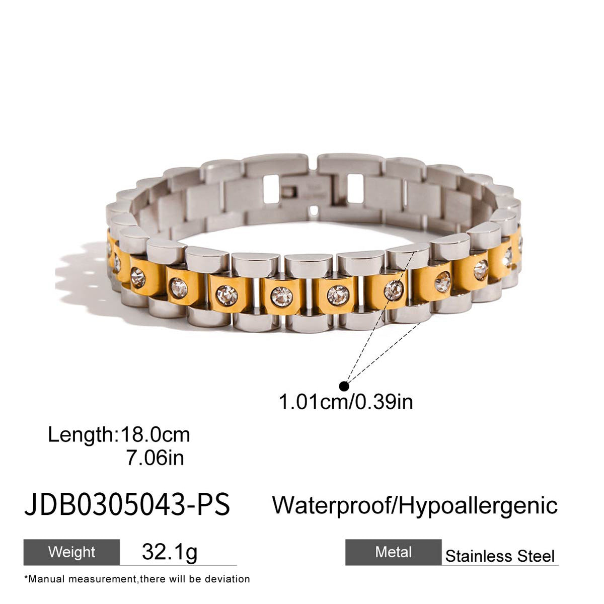 Stainless Steel White Diamond Bracelet Light Luxury High-end Titanium Steel Jewelry Women's Non-fading Jewelry