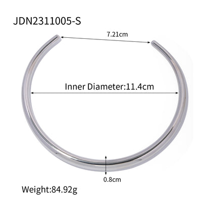 New Fashion Simple Oval Bead Bracelet Jewelry INS Style 14K Gold Stainless Steel Necklace Women's Choker