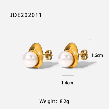 Jewelry Stainless Steel Pearl Stud Earrings High-End Ins Style Earrings Titanium Steel Ear Accessories