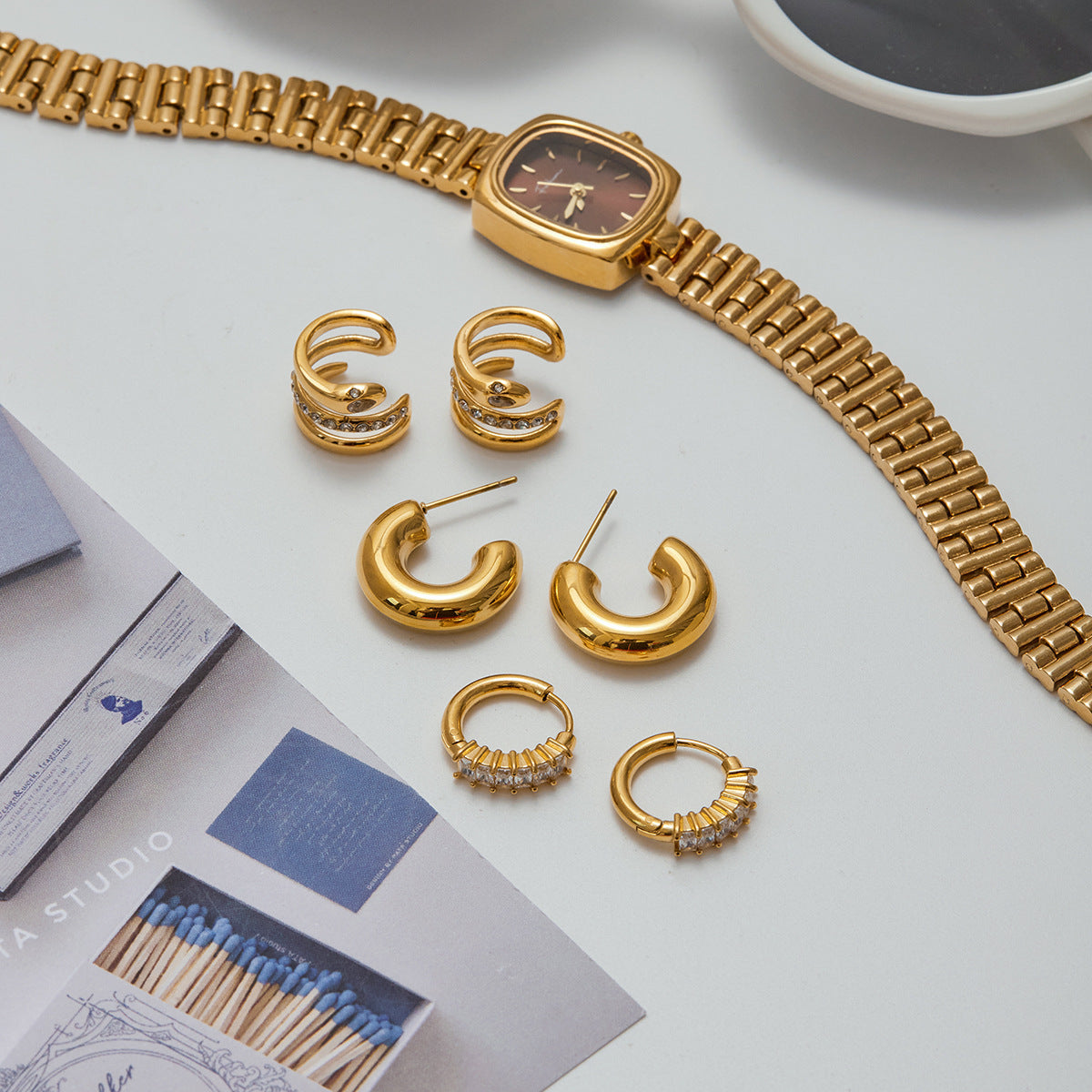 Stainless Steel Snake Earrings Hot-Selling Jewelry Titanium Steel Earrings Non-Fading Ear Accessories Light Luxury High-End Feel