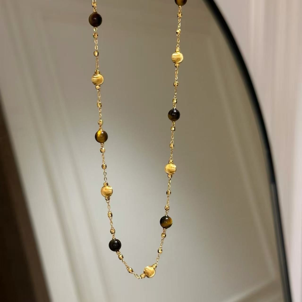 Sterling Silver S25 Tiger Eye Bracelet French Style Elegant Fashion Retro Exquisite Versatile Bracelet