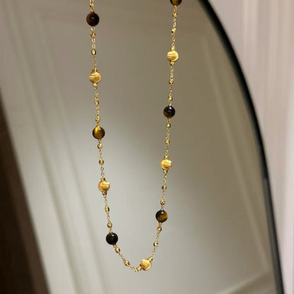 Sterling Silver S25 Tiger Eye Bracelet French Style Elegant Fashion Retro Exquisite Versatile Bracelet