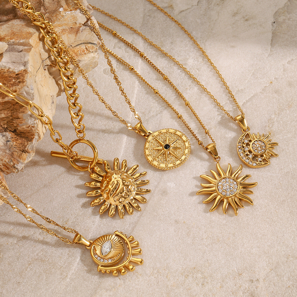 Stainless Steel Eight-Pointed Star Necklace High-End Ins Collarbone Chain Titanium Steel Necklace