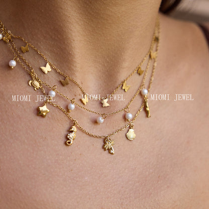 Titanium Steel Zircon Necklace for Women, Light Luxury High-End Clavicle Chain, Non-Fading Stainless Steel Jewelry