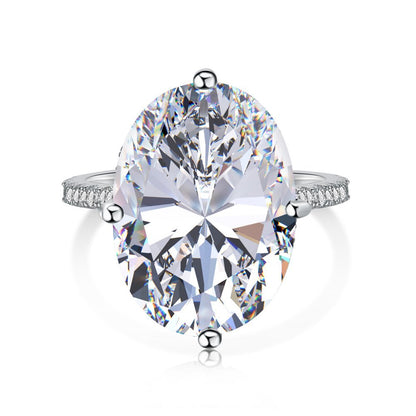 High Carbon Diamond Ring for Women S925 Sterling Silver Zircon Ring Colored Gemstone Ring Wholesale TikTok Cross-Border Live Streaming