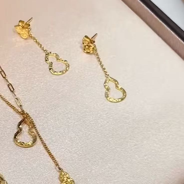 CNC Craft Ice Crushed Gourd AB Style Necklace and Earring Set Light Luxury Exquisite Niche Design Versatile