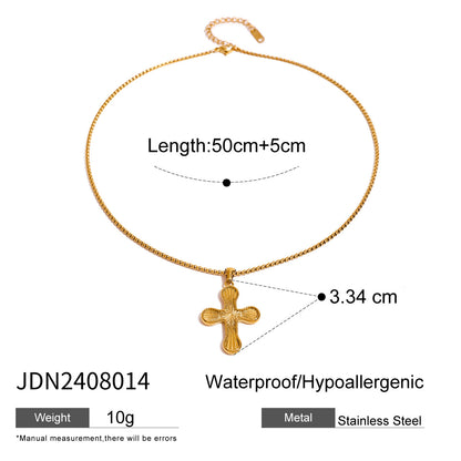 Stainless Steel Cross Necklace Titanium Steel Non-Fading Jewelry Light Luxury High-End Clavicle Chain