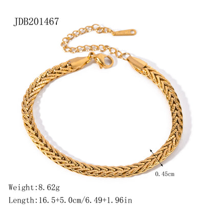 Stainless Steel Cuban Bracelet High-End Ins Metal Chain Titanium Steel Jewelry Bracelet