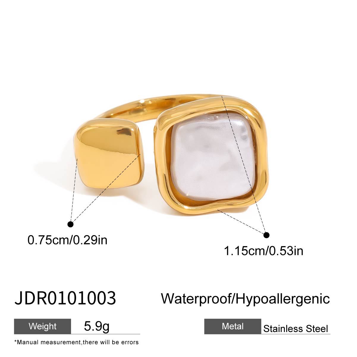 Titanium Steel Pearl Ring Niche High-end Non-fading Hand Jewelry Stainless Steel Accessories Rings