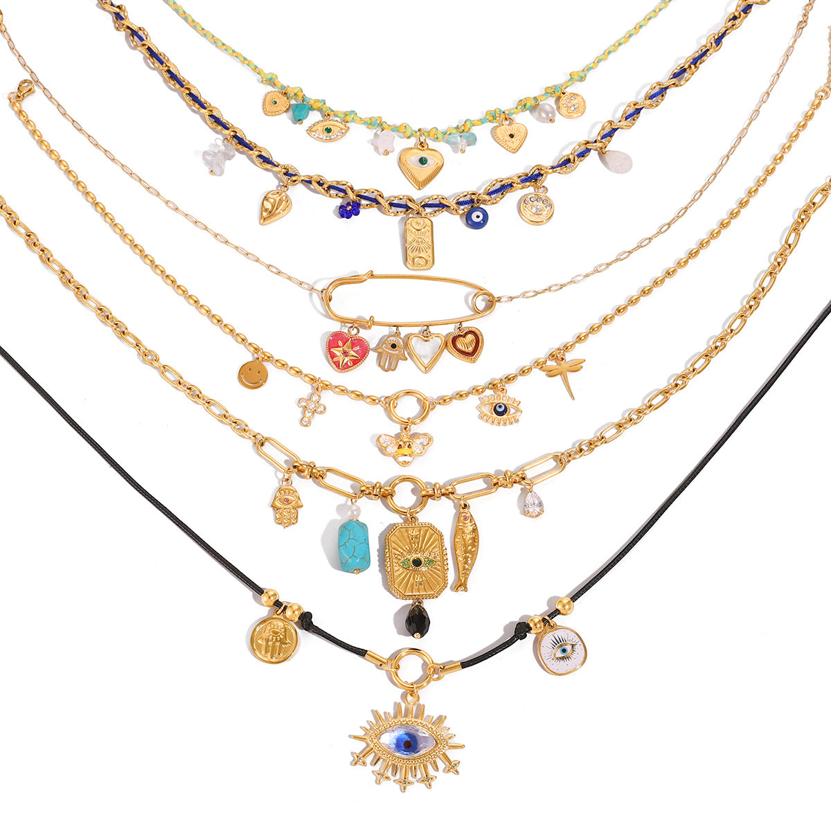 Titanium Steel Necklace with Unique Design, Sweater Chain, Light Luxury, High-End Feel, Stainless Steel Autumn Winter Accessories