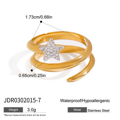 Titanium Steel Jewelry Stainless Steel Necklace Simple High-End Earrings Pentagram Ring Rings