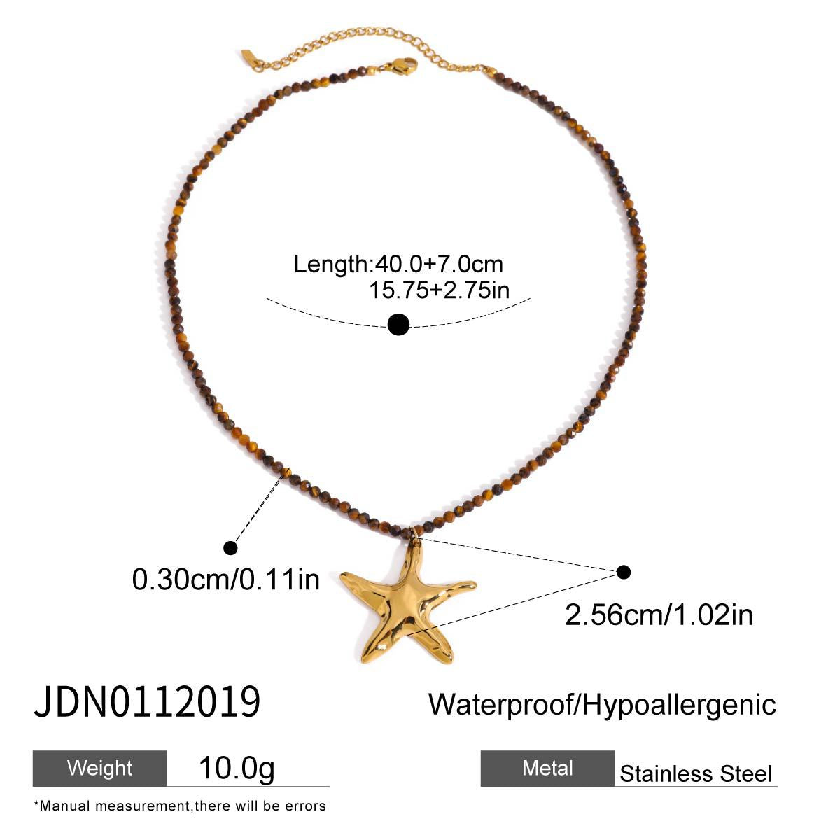 Stainless Steel Vacation Style Beaded Necklace Titanium Steel Jewelry for Women High-End Non-Fading Collarbone Chain
