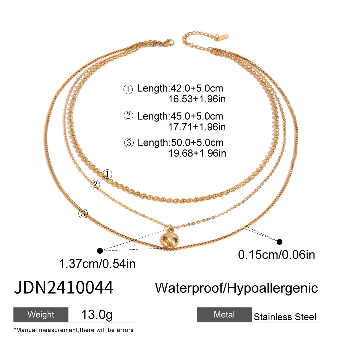 Three-layer Stacked Titanium Steel Necklace Accessories for Women, Light Luxury High-end Clavicle Chain Stainless Steel Jewelry