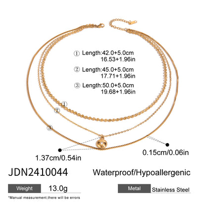 Three-layer Stacked Titanium Steel Necklace Accessories for Women, Light Luxury High-end Clavicle Chain Stainless Steel Jewelry