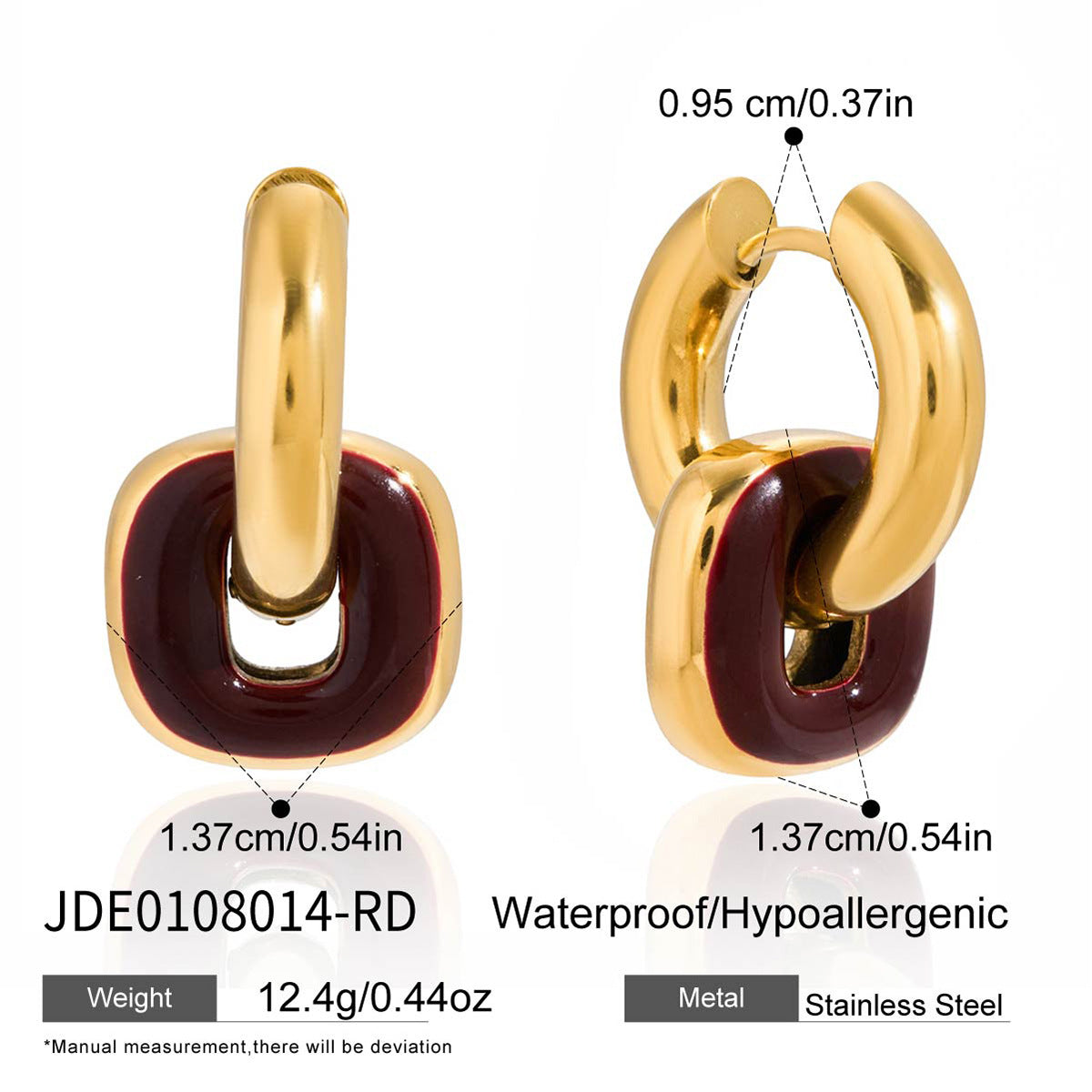 Oil Drop Titanium Steel Earrings Light Luxury High-end Feel Ear Buckle Non-fading Ear Jewelry Stainless Steel Accessories Women's Hoop Earrings