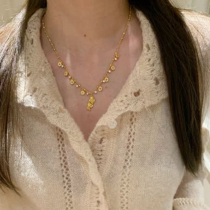 Pure Silver S925 New Chinese Style Lucky Brushed Craft Starry Sky Gold Coin Koi Fairy Chain Light Luxury High-end Super Fairy