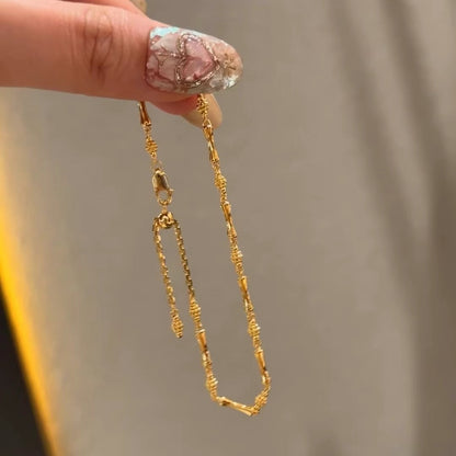 Pure Silver S925 Real Gold Plated New Chinese Style Bamboo Bracelet Light Luxury High-end Exquisite Niche Jewelry