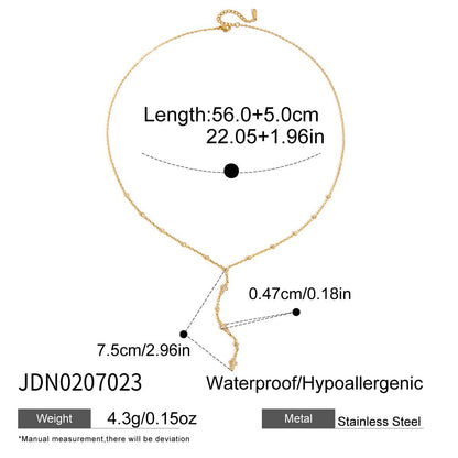 Stainless Steel Zircon Y-Chain Light Luxury Long Necklace Titanium Steel Jewelry for Women High-End Autumn Winter Sweater Chain