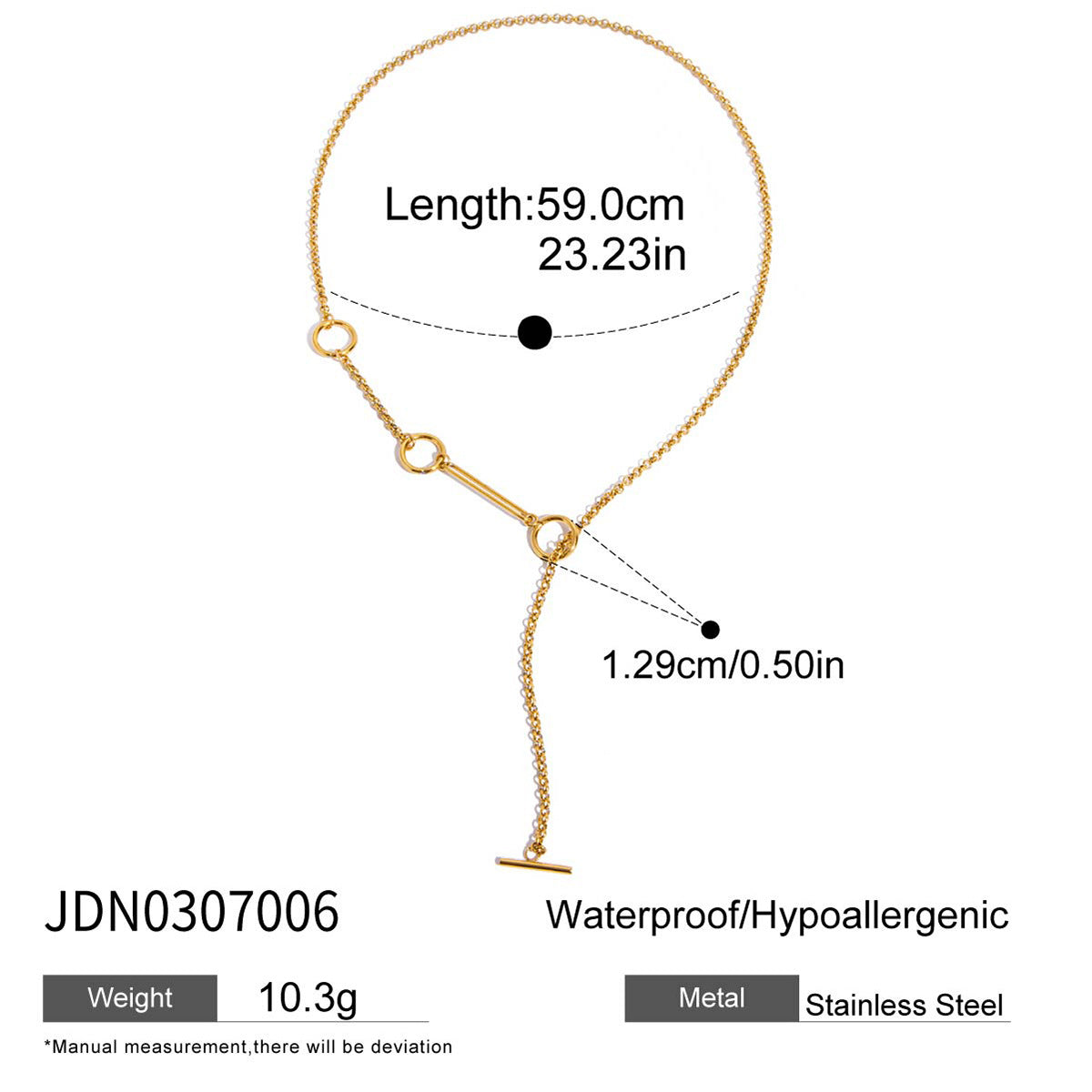 Titanium Steel Necklace Accessories for Women, Light Luxury High-End Feel, OT Clasp Y-Chain Stainless Steel Jewelry Hot Item