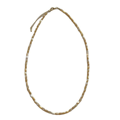 Minimalist Design Natural Shell Bead Necklace for Women Beach Vacation Style Versatile Collarbone Chain