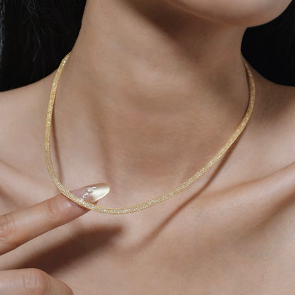 Pure Silver S925 Italian Craft Money Bag Mesh Necklace Niche Design Light Luxury High-end Feel Elegant Collarbone Chain