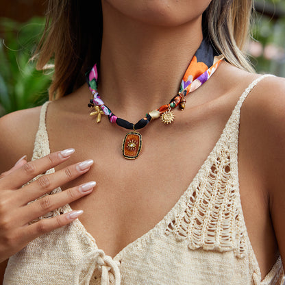 Stainless Steel Tie Scarf Necklace Accessory for Women, High-End Titanium Steel Autumn Winter Neck Chain