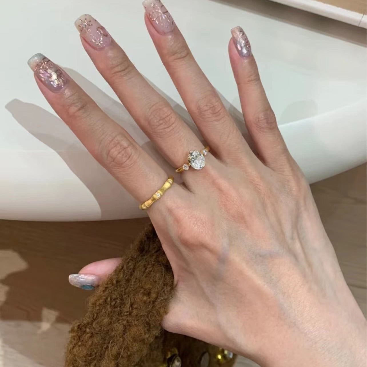 Italian Vintage Brushed Light Luxury High-End Jewelry 925 Sterling Silver High Carbon Diamond Pigeon Egg Ring New Model