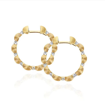 Italian Vintage Brushed Earrings Light Luxury High-end Jewelry 925 Sterling Silver Cut-off Diamond-studded Earrings