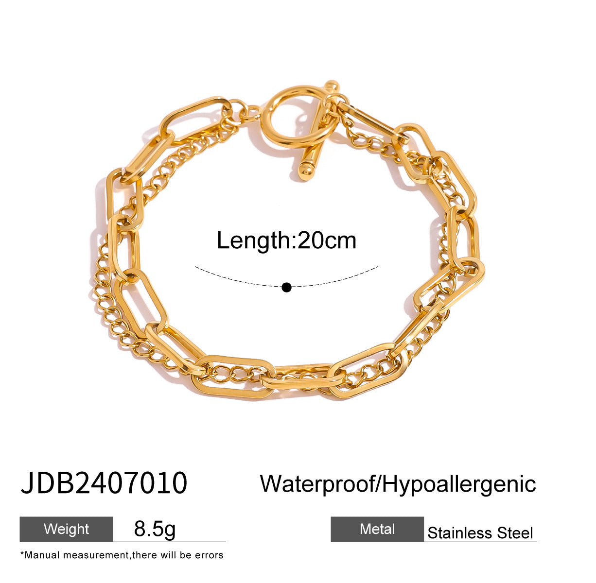 Stainless Steel OT Buckle Plain Circle Multi-layer Bracelet High-end Ins Style Titanium Steel Hand Jewelry for Women