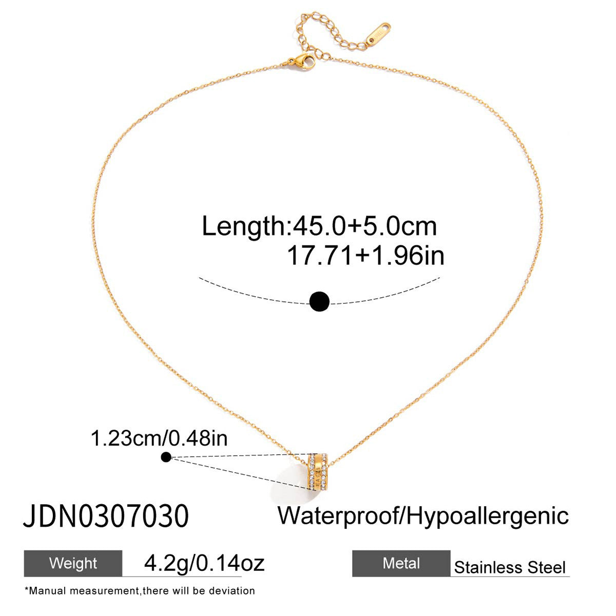 Slim Waist Titanium Steel Necklace Light Luxury Fortune Bead Collarbone Chain Baojia Stainless Steel Jewelry for Women with a Sense of Sophistication